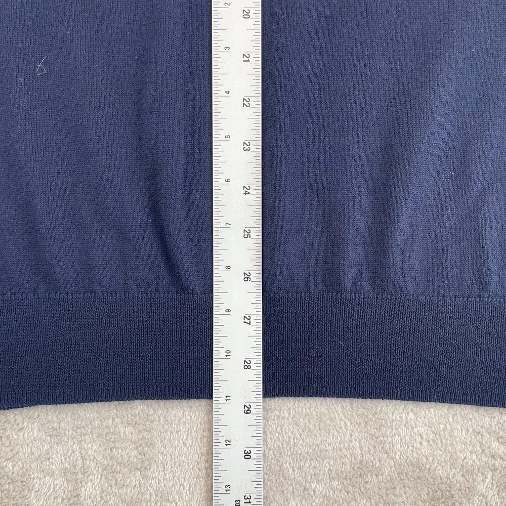Peter Millar Crown Crafted Autumn Crest Quarter-Zip Vest Men XL Navy Merino Wool